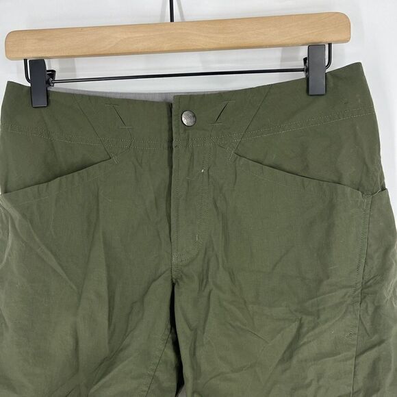 Mountain Hardwear Shorts Size 4 Womens Olive Green Ramesa Nylon Hiking Bermuda - Picture 2 of 6